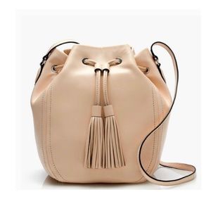 J. Crew Tassel-Tie Bucket Bag in Soft Leather